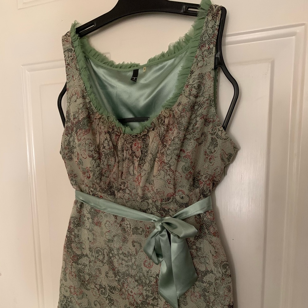 Tahari Chiffon Over Silk Tank Blouse - image 1